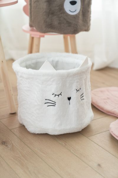 Hovedbilde Oppbevaringskurv – Hvit Katt