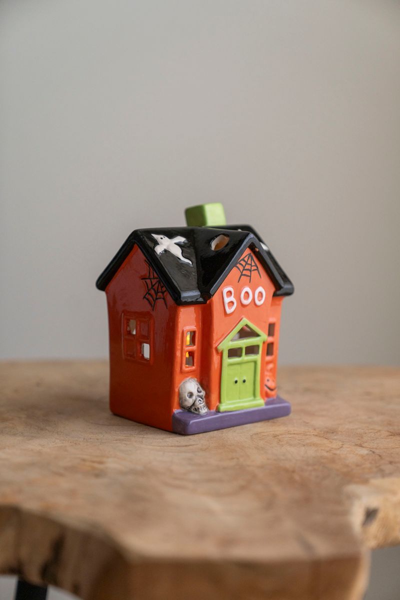 LED Halloween Hus 15cm - Boo