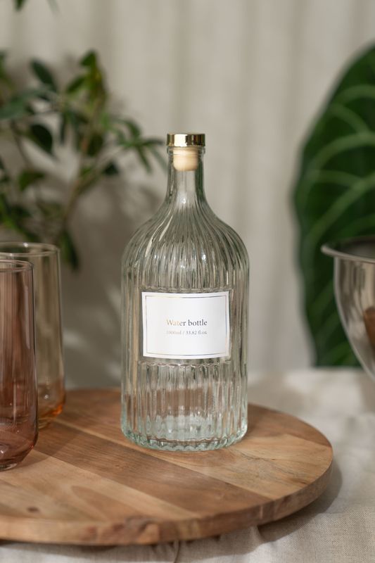 Glassflaske 1000ml - Gull