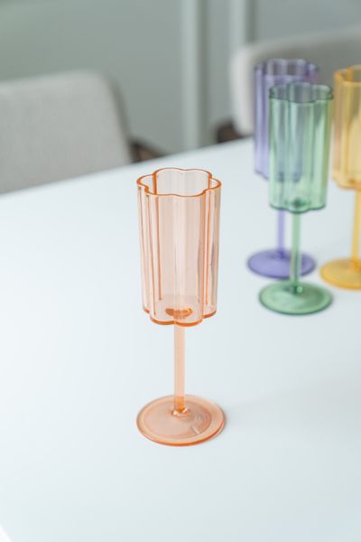 Hovedbilde Blomst champagneglass – 200 ml – rosa