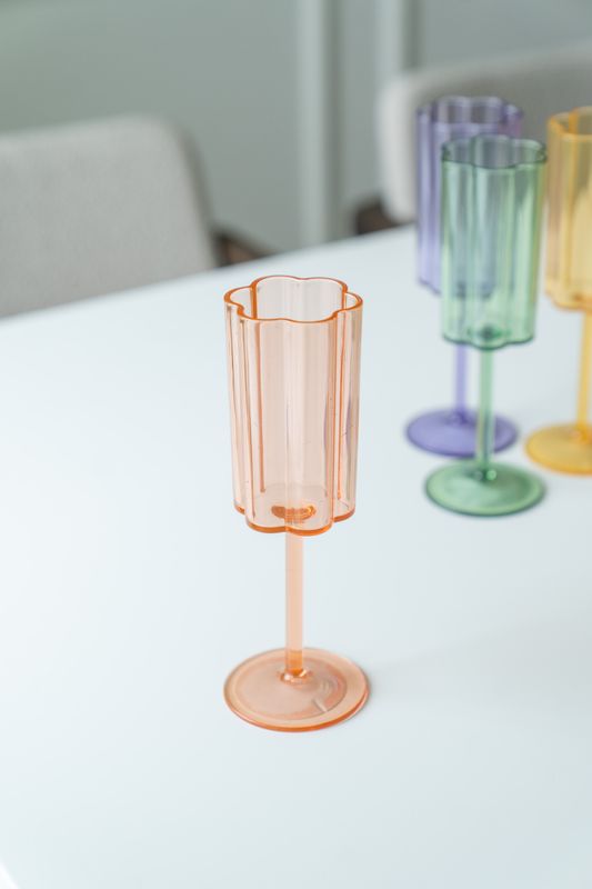 Blomst champagneglass – 200 ml – rosa