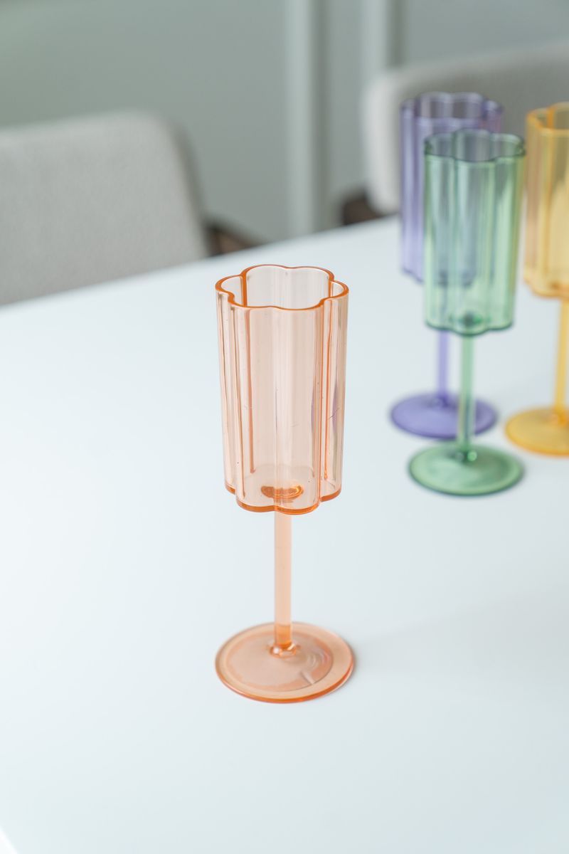 Blomst champagneglass – 200 ml – rosa