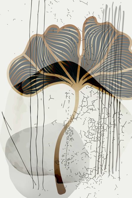Hovedbilde Poster - Beige Blomst 2