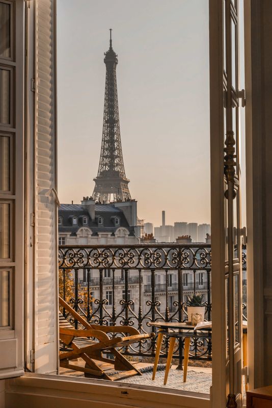 Poster - Eiffel Balkong Farget