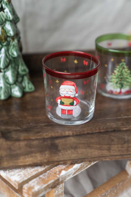 Vannglass 380ml - Rød Nisse