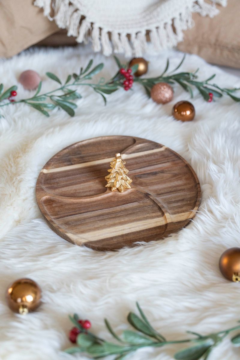 Serveringsfjøl m/Juletre Gull