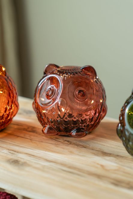 Hovedbilde Glassuggle LED 10cm - Rød