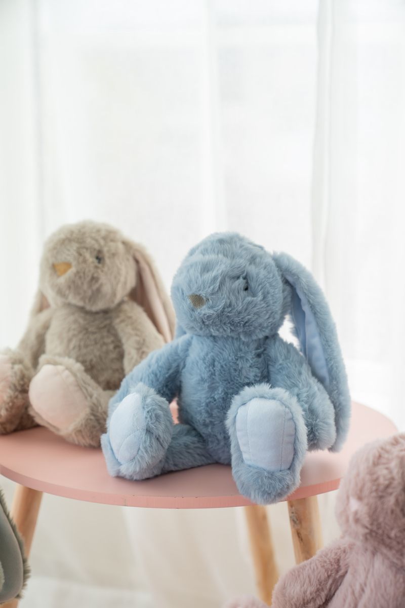 Kosedyr kanin – 40 cm – Blå