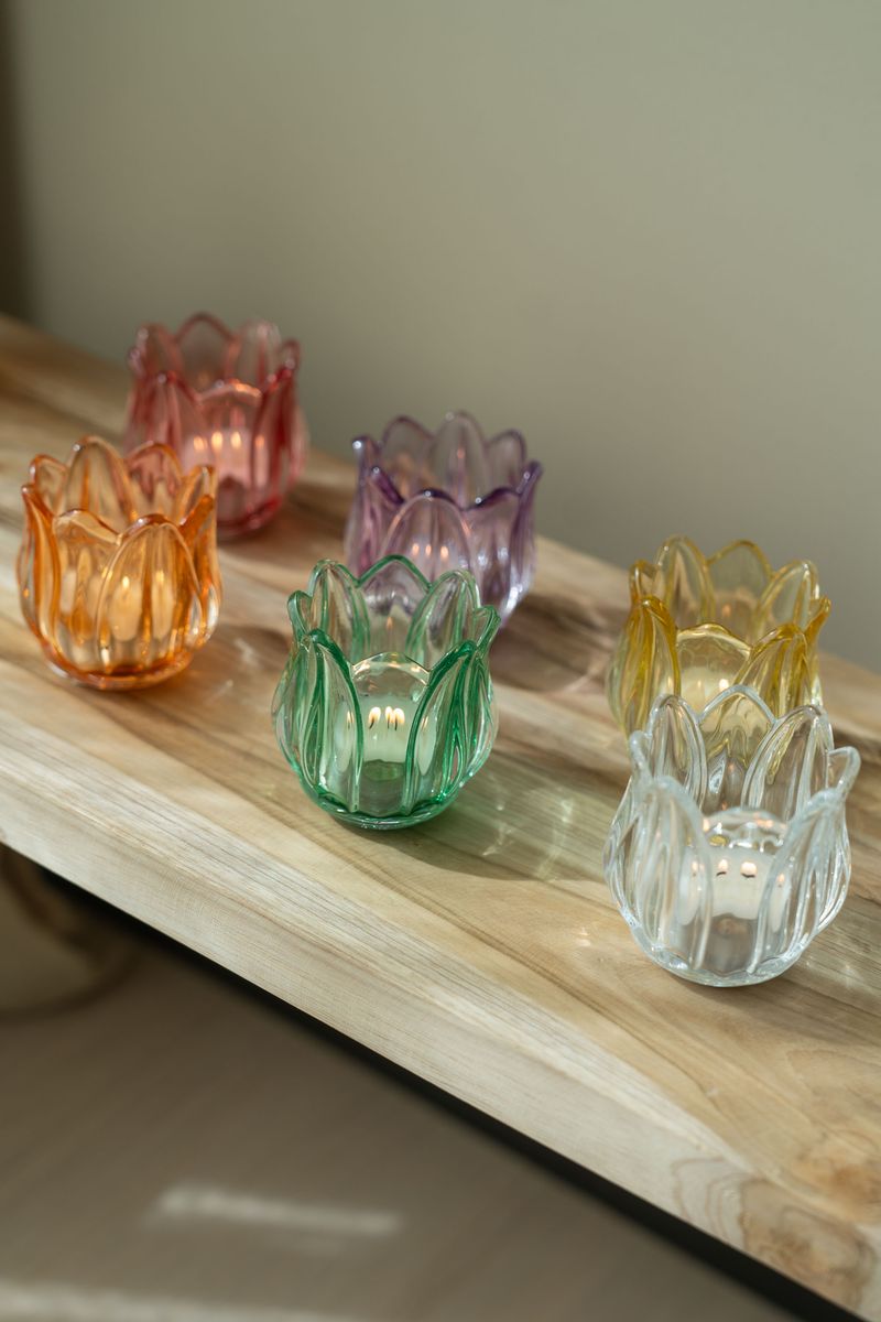 Telysholder glass – lilla