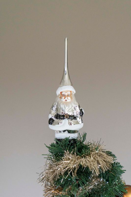 Tretopper - Sølv Nisse 28cm
