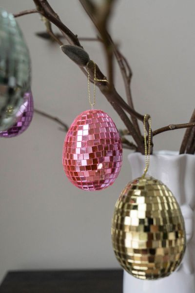 Hovedbilde Speil-egg hengende – 8 cm – Rosa