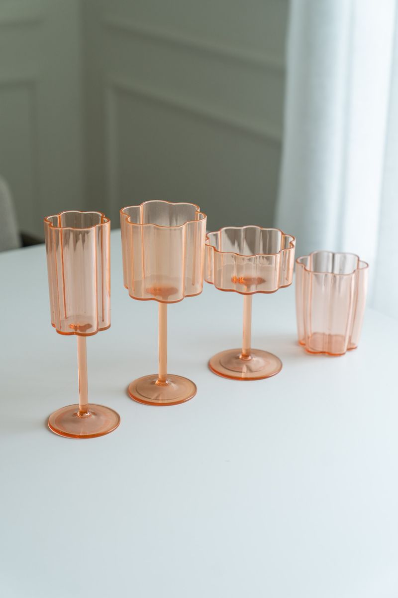 Blomst champagneglass – 200 ml – rosa