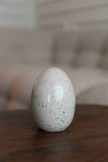 Hovedbilde Egg 12cm Prikker - Grå