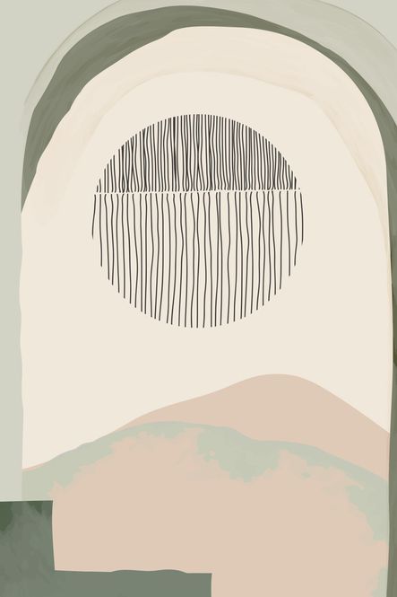 Hovedbilde Poster - Abstrakt Grønn og Beige 2