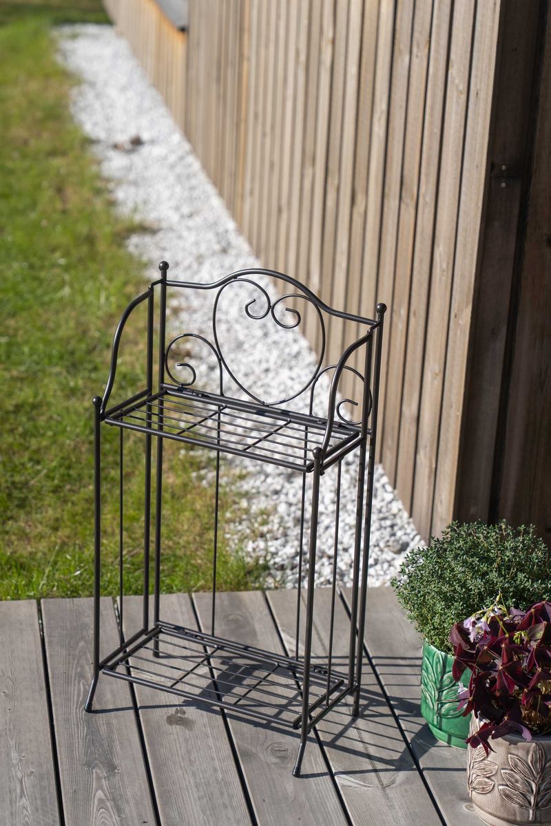 Blomsterstativ – 34×18×H65 cm – svart