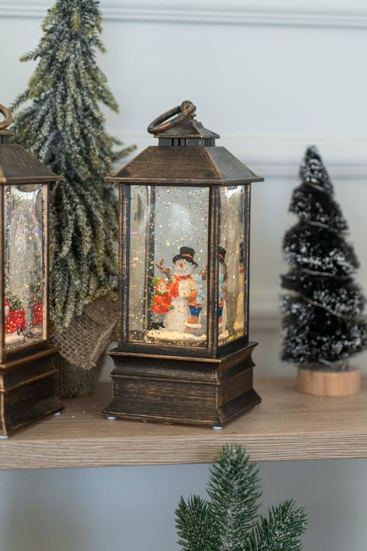 LED Lanterne 22cm Snømann