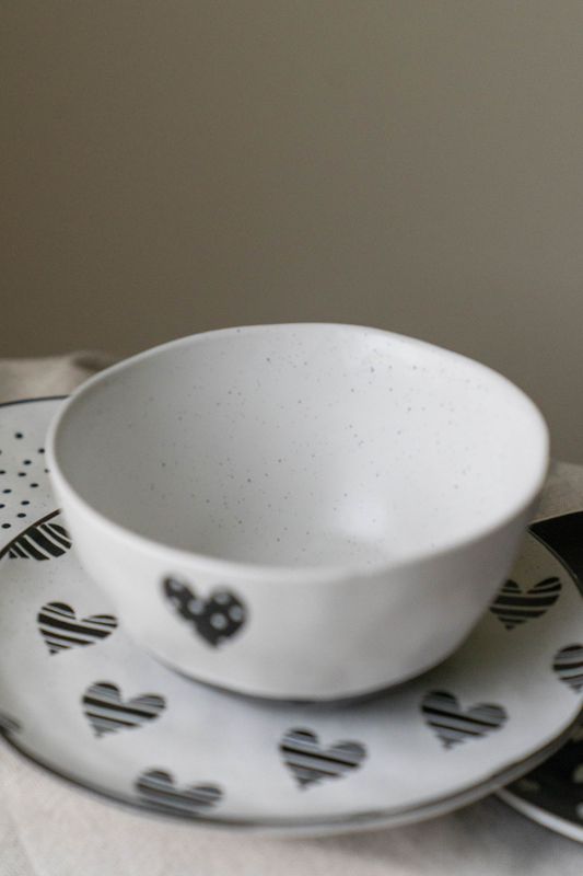 Hjerteglimt Skål 15cm - Prikker