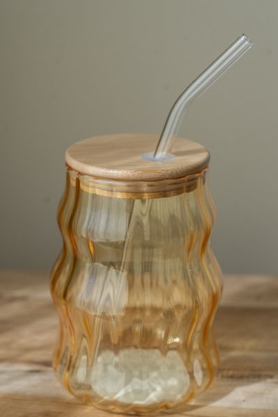 Hovedbilde Glass med sugerør – 400 ml – Oker