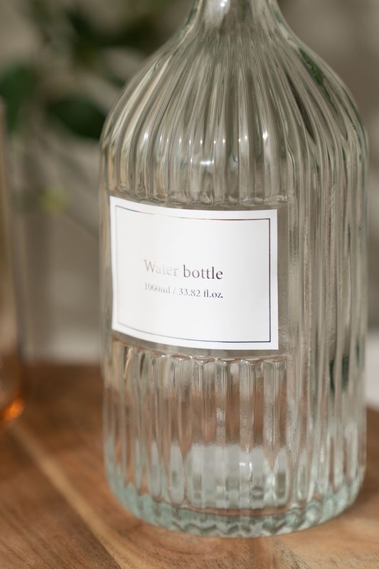 Glassflaske 1000ml - Sølv