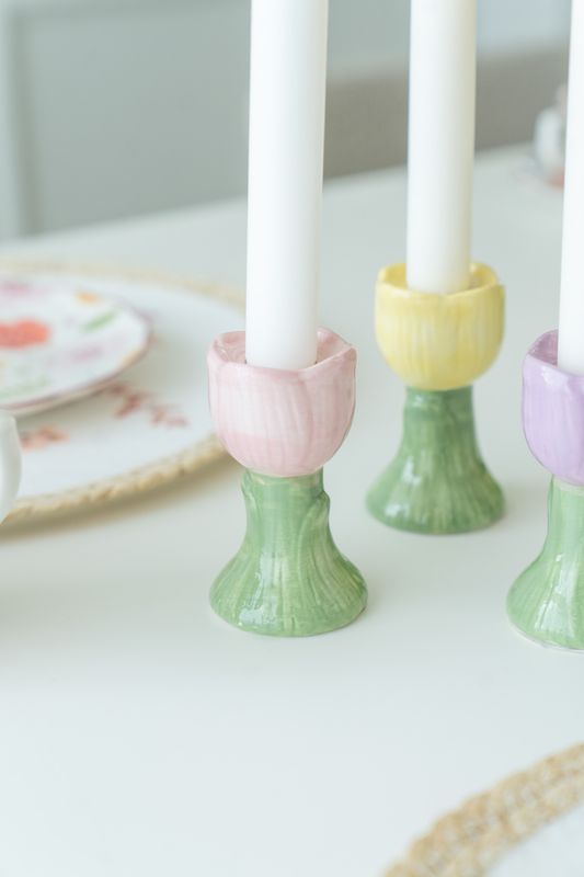 Tulipan - Lysestake 9cm Gul 
