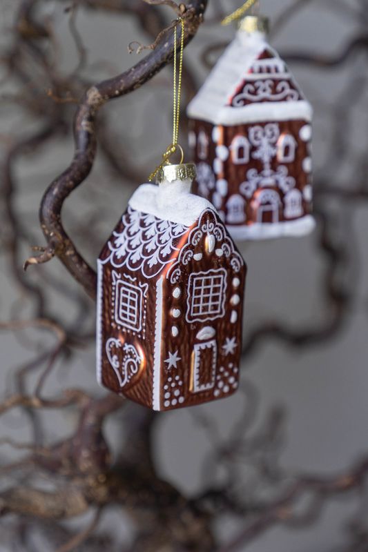 Juletrepynt pepperkakehus 11cm - Versjon 1