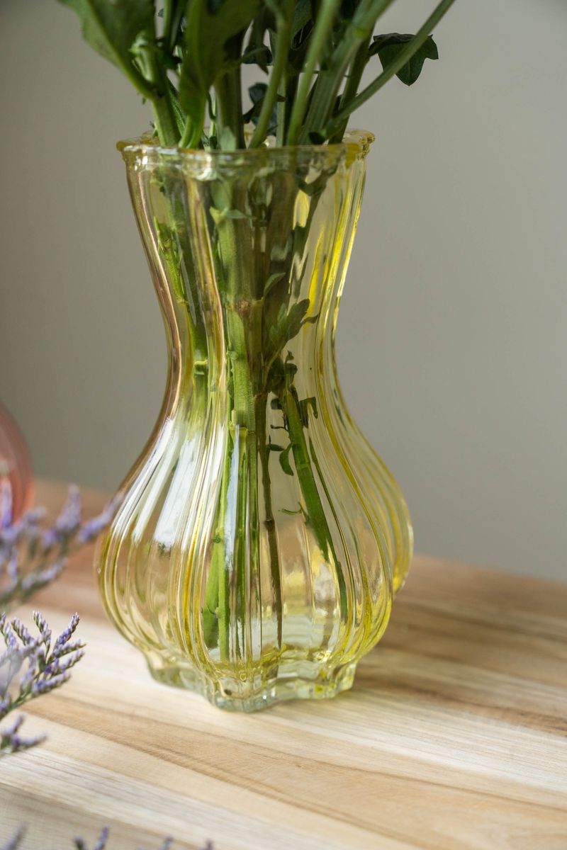 Glassvase – gul