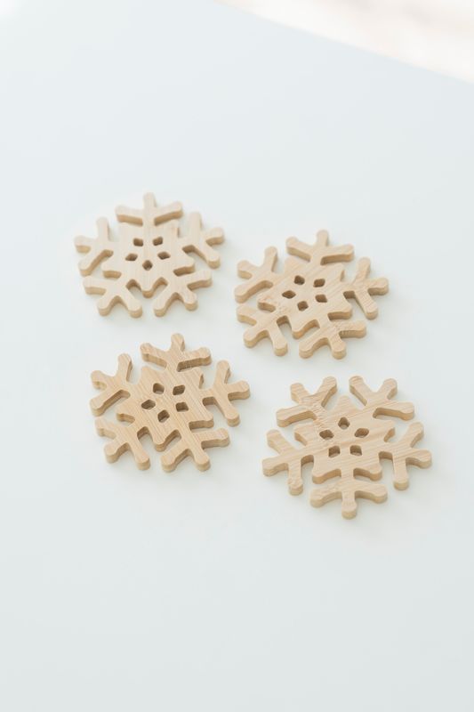 Glassbrikker 4pk - Snøfnugg