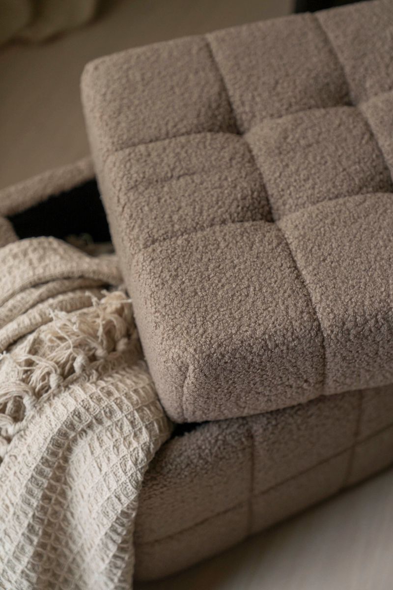 Puff m/oppbevaring Teddy Brun