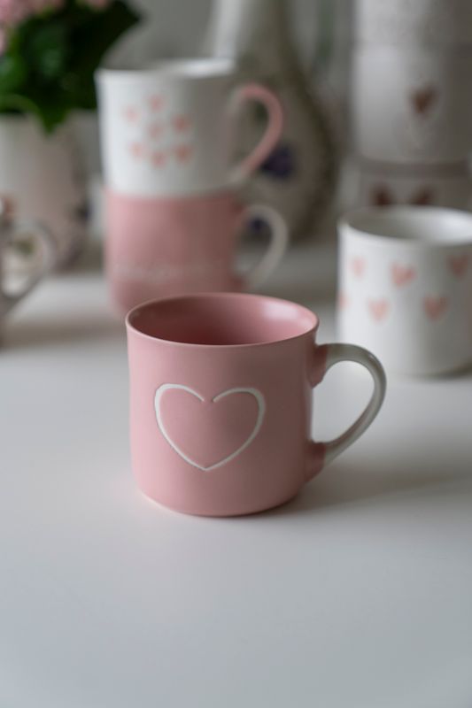 Kopp 320ml - Rosa Hjerte