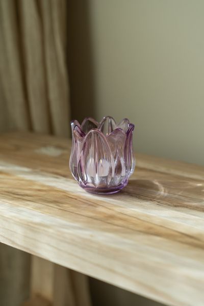 Hovedbilde Telysholder glass – lilla