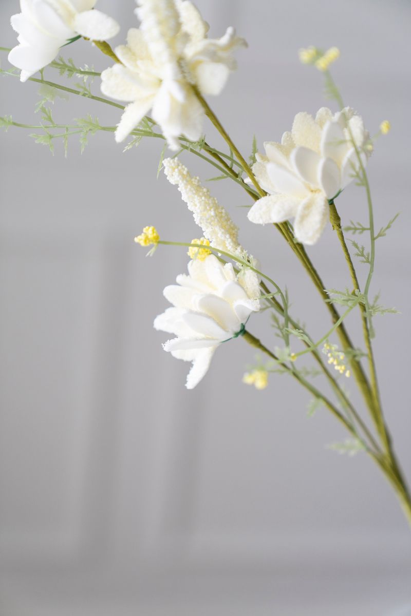 Kunstig Plante - Markblomst Hvit Miks