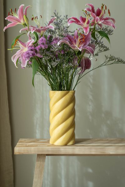 Hovedbilde Vase swirl – H25 cm – Gul