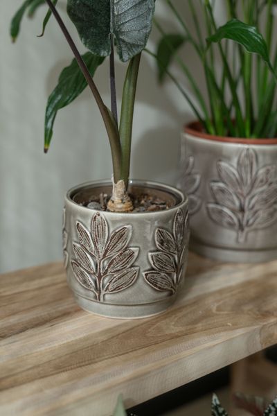 Hovedbilde Blomsterpotte Blad – 2pk Brun