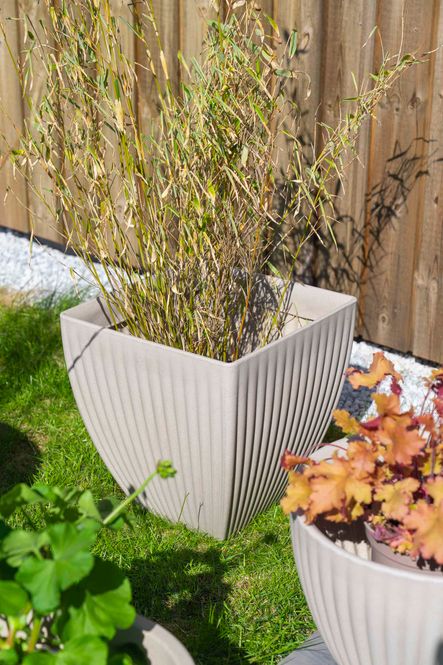 Hovedbilde Blomsterpotte Firkantet Beige