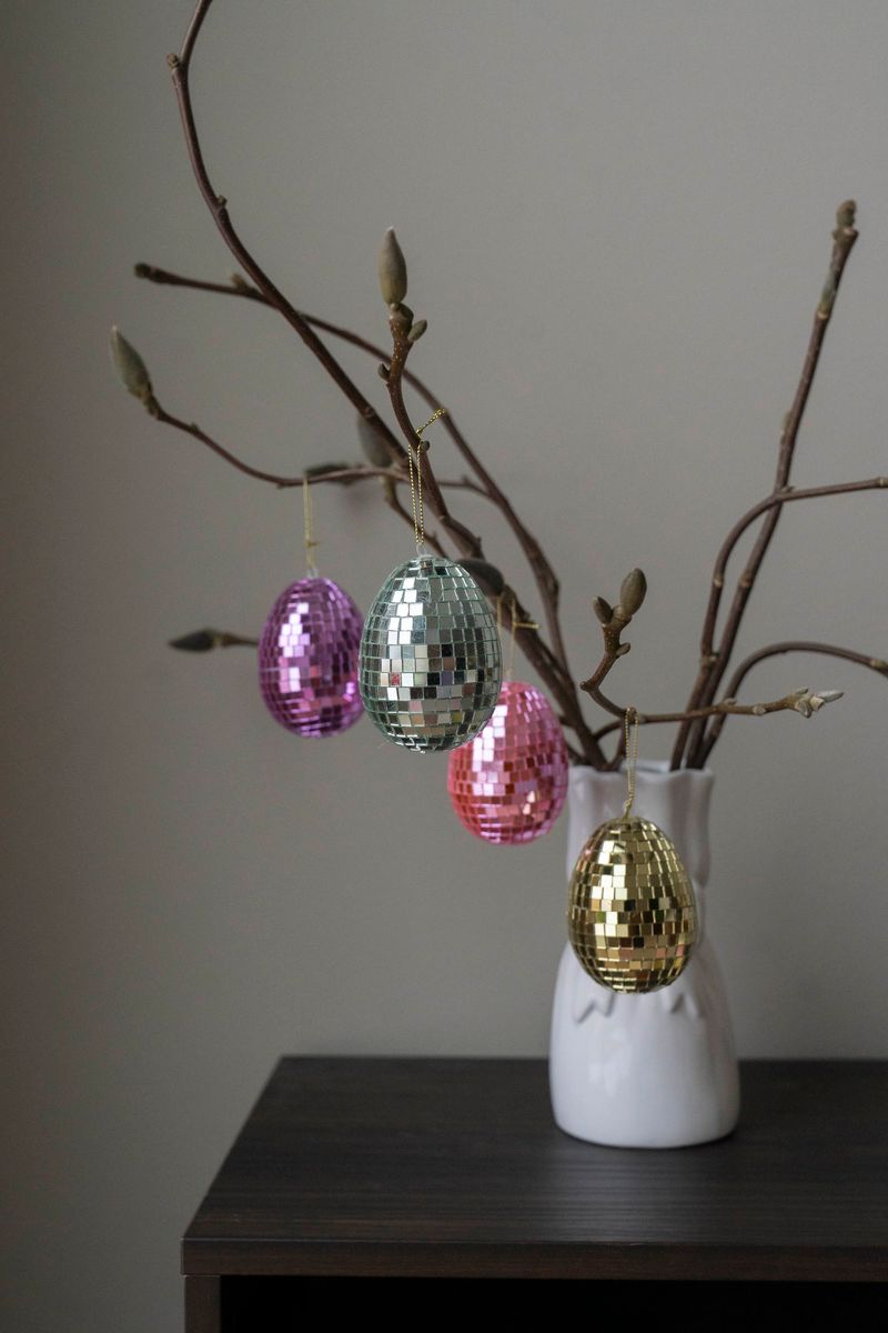 Speil-egg hengende – 8 cm – Lilla