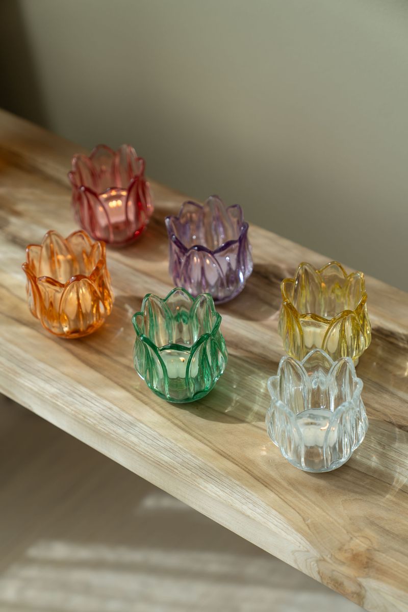 Telysholder glass – oransje
