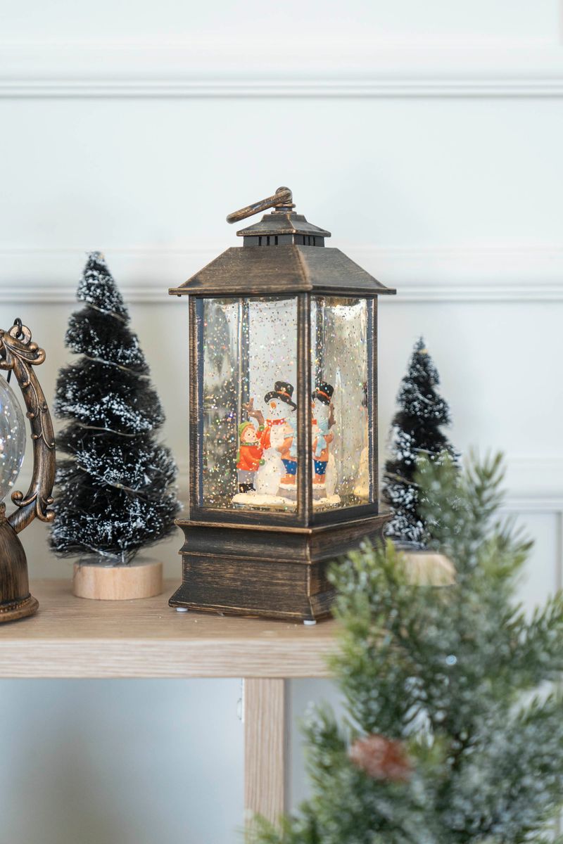 LED Lanterne 22cm Snømann