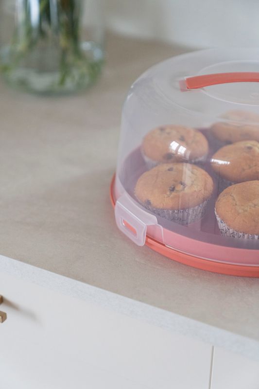 Kakeboks m/cupcake holder - Korall