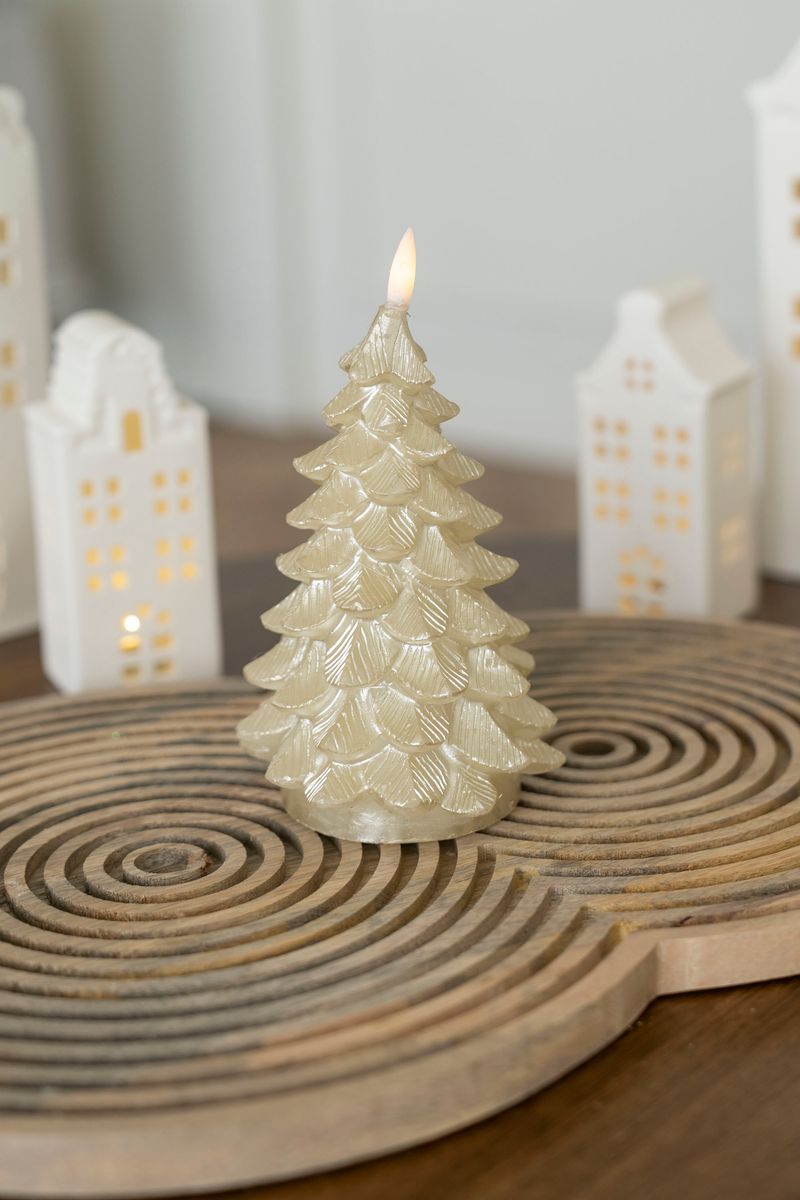 LED Lys Tre 17cm Gull